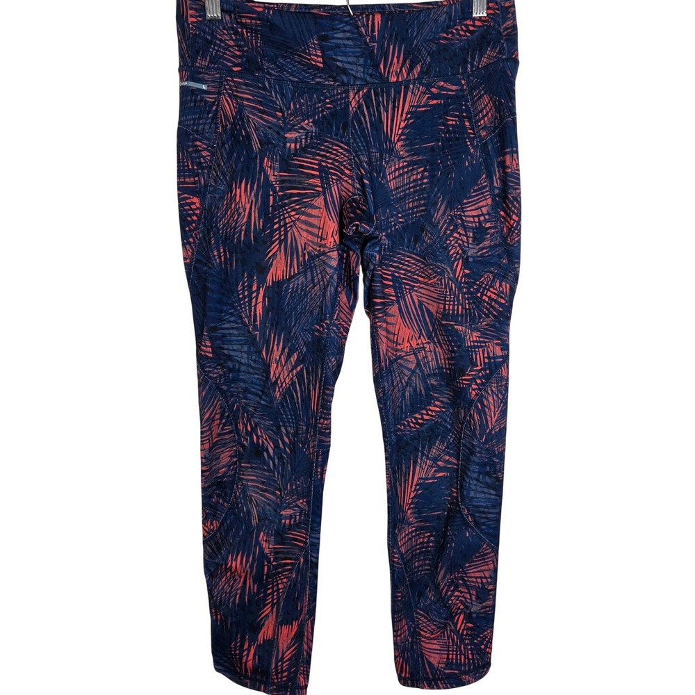 Lole Cropped Leggings High Rise Pocket Tropical Palm‎ Print Athleisure M